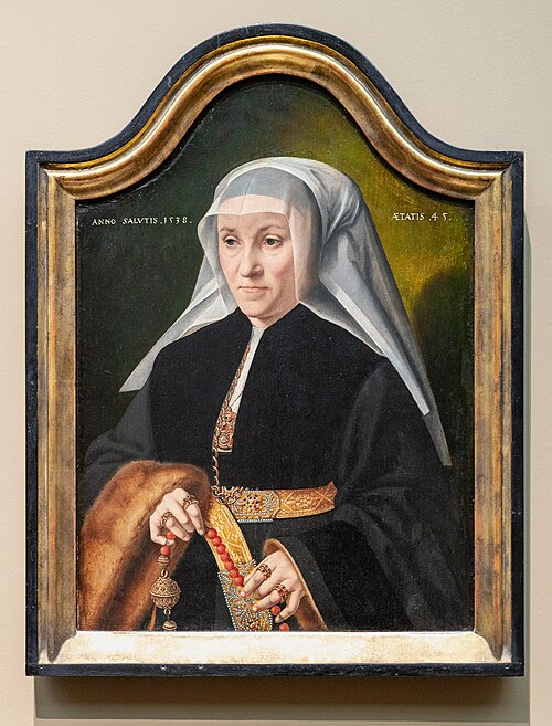 Bildnis einer fünfundvierzigjährigen Frau, 1538, Bartholomaeus Bruyn le Vieux