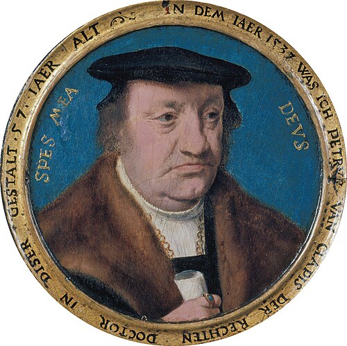 Miniaturbildnis des Dr. jur. Petrus von Clapis, 1537, Bartholomaeus Bruyn le Vieux