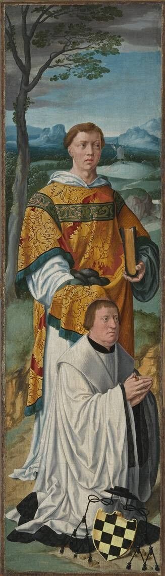 Beweinungsaltar: Hl. Stephanus mit dem Stifter Stephan Vell von Wevelinghoven, 1531, Bartholomaeus Bruyn le Vieux