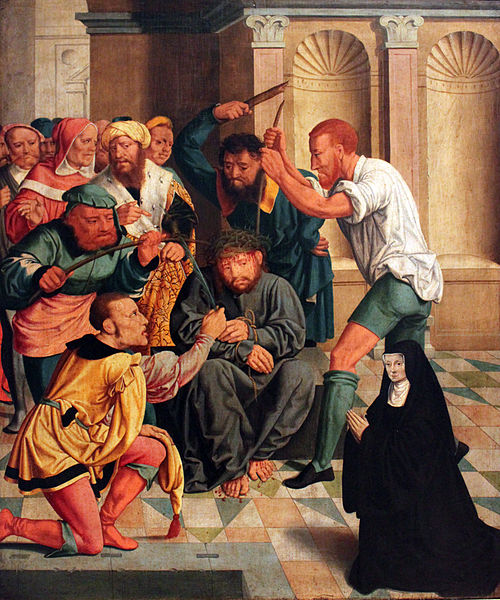 Christ Crowned with Thorns with Kneeling Benedictine Nun as Donor, 1540, Bartholomaeus Bruyn le Vieux