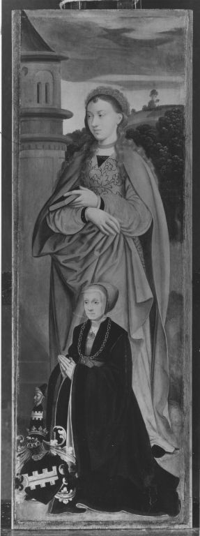 Saint Barbera and the donor Sibylla Rinck-Kannegießer, 1550, Bartholomaeus Bruyn le Vieux