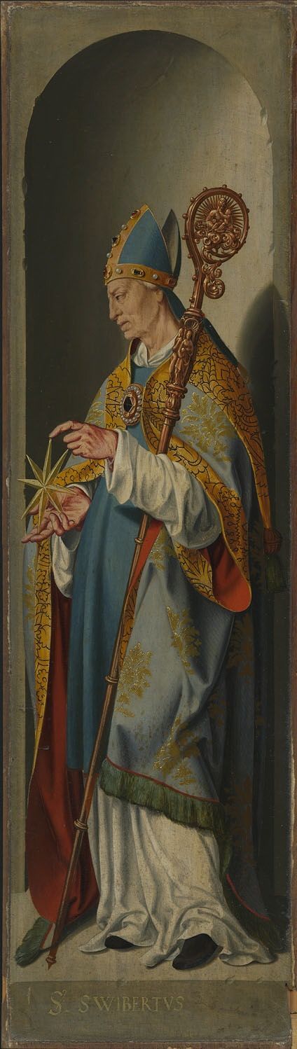 Beweinungsaltar, Flügelaußenseite: Hl. Suitbert, 1531, Bartholomaeus Bruyn le Vieux