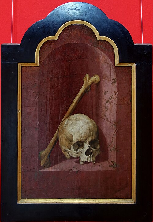 Crâne et fémur dans une niche, 1540, Bartholomaeus Bruyn le Vieux