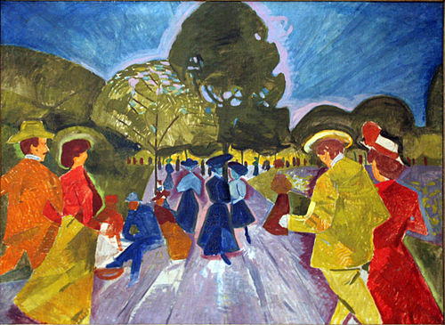 Promenade in the Riegr Gardens, 1908, Bohumil Kubišta