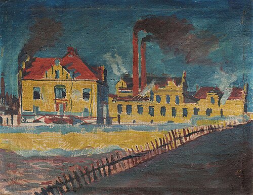 Factory, 1908, Bohumil Kubišta
