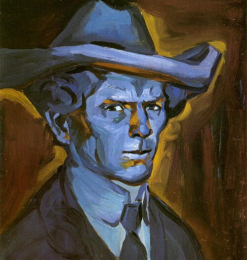 Blue self-portrait, 1909, Bohumil Kubišta