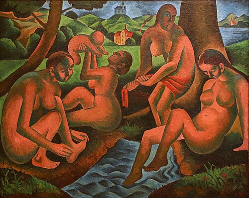 Women Bathing (Spring), 1911, Bohumil Kubišta