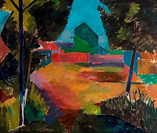 In Our Yard, 1910, Bohumil Kubišta