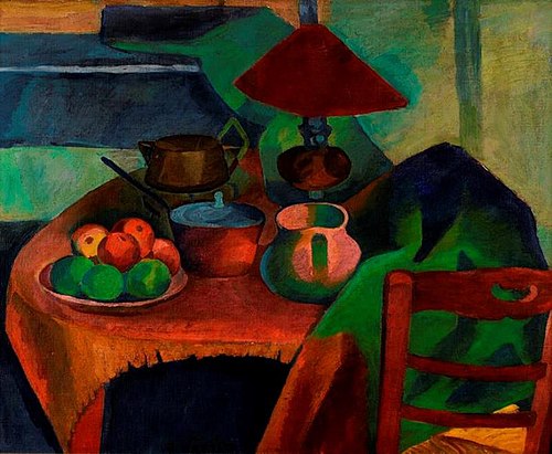 Still Life with Lamp, 1909, Bohumil Kubišta