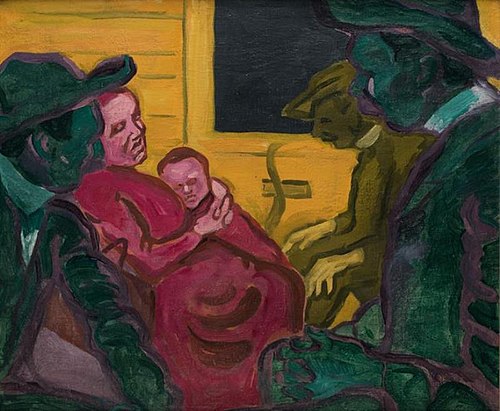 Third-class Passengers (On the train), 1908, Bohumil Kubišta