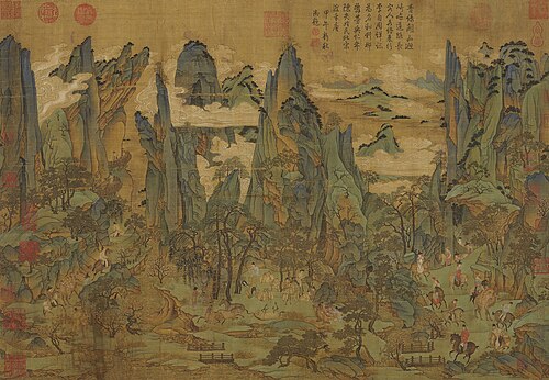 L'Empereur Minghuang voyageant dans le Shu, 1150, Li Zhaodao