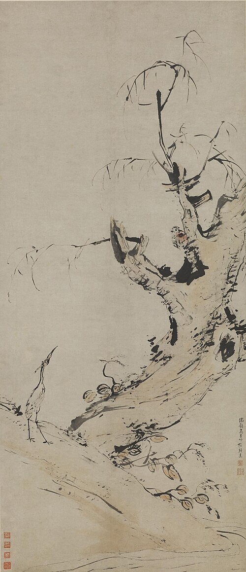 清 高其佩 指画秋柳图轴, , Gao Qipei