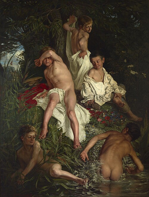 Boys Bathing, 1877, Casimir Pochwalski