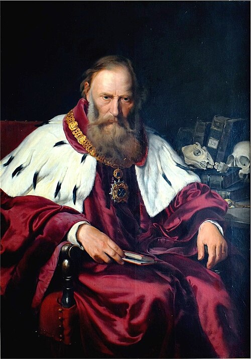 Portret prof. Ludwika Teichmanna, rektora Uniwersytetu Jagiellońskiego, 1889, Casimir Pochwalski