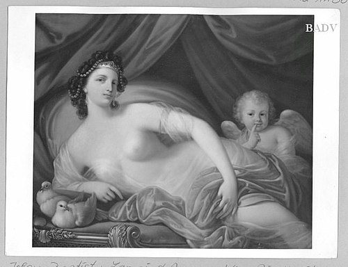 Venus with two pigeons and amor, 1798, Johann Baptist von Lampi