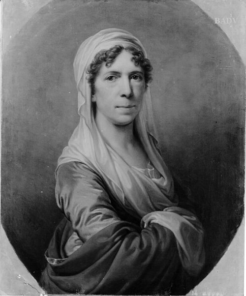 Bildnis einer älteren Dame mit weißem Shawl (Frau des Bürgermeisters Wohlleben), 1776, Johann Baptist von Lampi