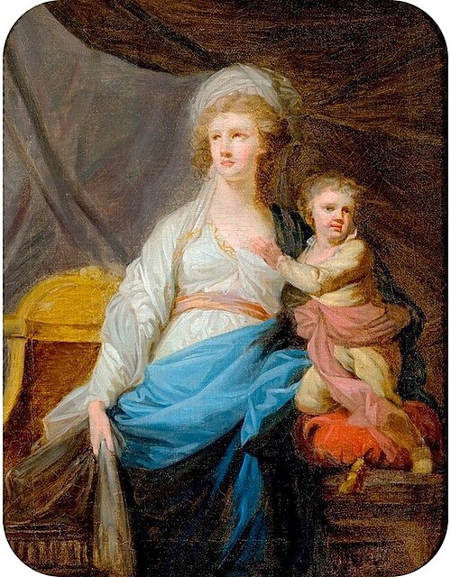 Anna Teresa z Ossolińskich Potocka (1746-1810) z wnukiem Alfredem (szkic)., , Johann Baptist von Lampi