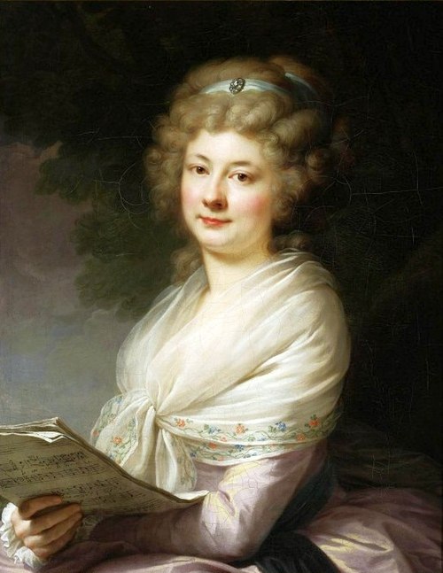 Portrait of Urszula Dembińska nee Morsztyn with musical notes., 1789, Johann Baptist von Lampi