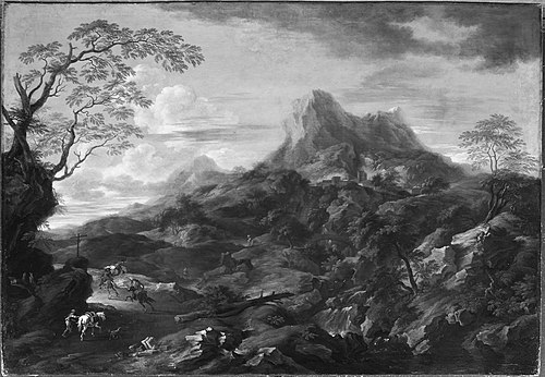 Landscape with Horsemen on a Road, , Pandolfo Reschi