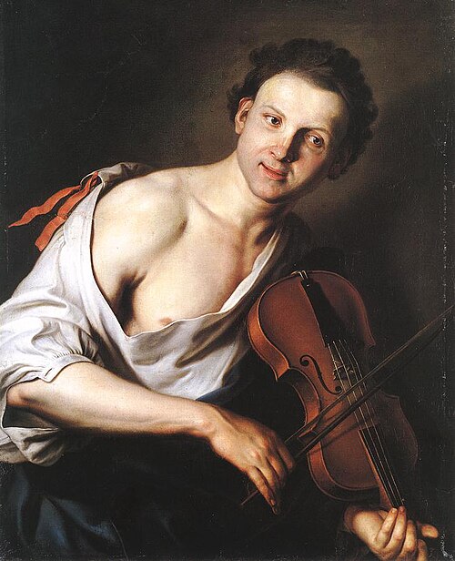 Jeune homme au violon, 1706, Jan Kupecký