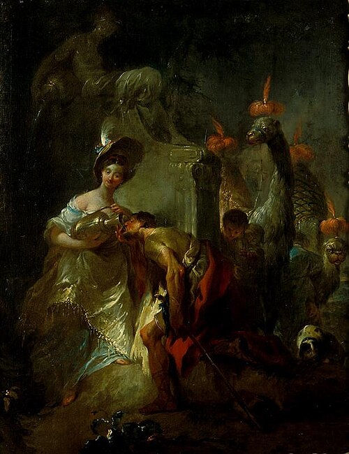 Rebeka a Elieser u studny, 1754, Felix Ivo Leicher