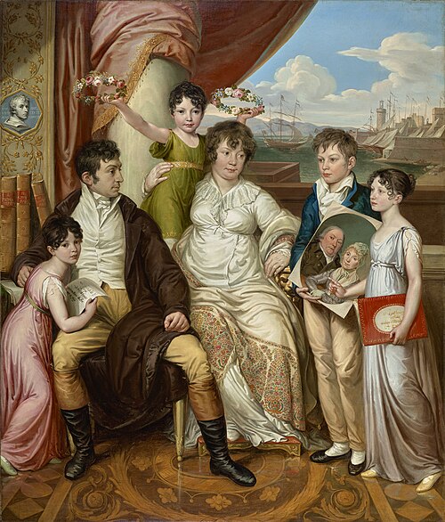 Die Familie des Großhändlers Johann Christian Edler von Bruchmann, 1810, Josef Abel