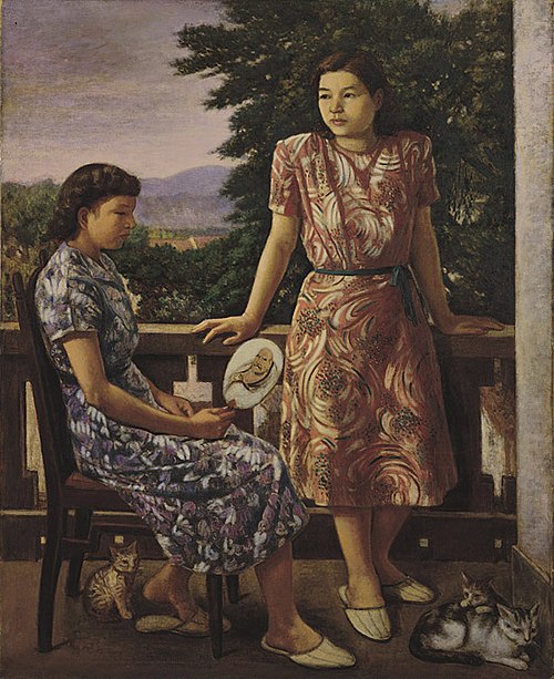 On The Terrace, 1950, Li Mei-shu