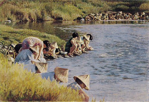 Launder by the Riversides, 1981, Li Mei-shu