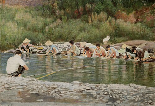 RiversideWashing clothes, 1980, Li Mei-shu