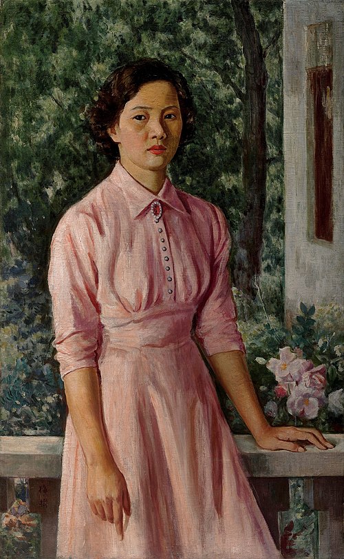 憑欄少女, 1954, Li Mei-shu