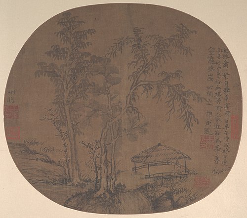 Sparse trees and pavilion, 1357, Wang Meng
