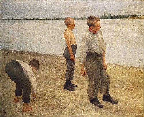 Boys Throwing Stones, 1890, Károly Ferenczy