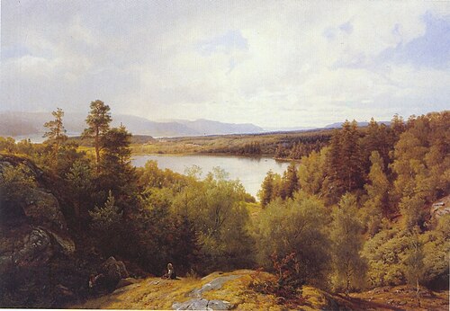 Åsterudtjernet, Ringerike, 1878, Hans Fredrik Gude