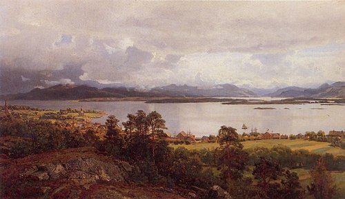 Molde Fra Utsikten, 1890, Hans Fredrik Gude