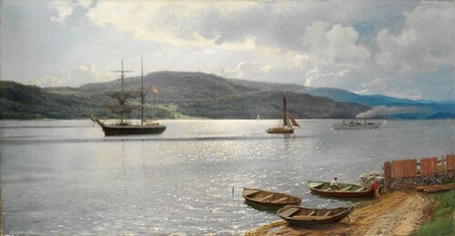 Fra Kristianiafjorden., 1896, Hans Fredrik Gude