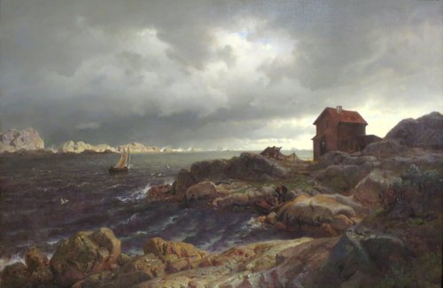 View across Fjord, 1859, Hans Fredrik Gude
