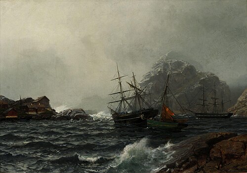 Nødhavn, 1864, Hans Fredrik Gude