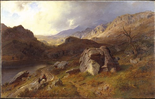 Lledr Valley in Wales, 1864, Hans Fredrik Gude