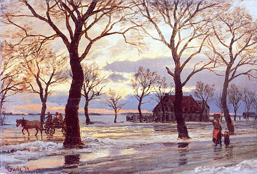 Vinterscene, 1874, Hans Fredrik Gude