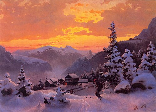 Winter Afternoon, 1847, Hans Fredrik Gude