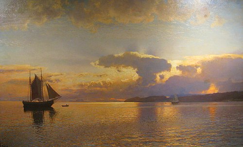 Summer evening from the Kristianiafjord, 1901, Hans Gude