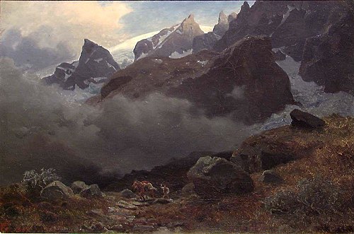 Storm in the Highlands, 1847, Hans Fredrik Gude