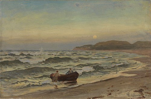 Storm at Rügen, 1882, Hans Fredrik Gude