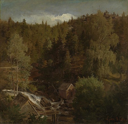 Landscape with a Mill, 1858, Hans Fredrik Gude