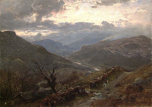 View of Mountains in Wales, 1860, Hans Fredrik Gude