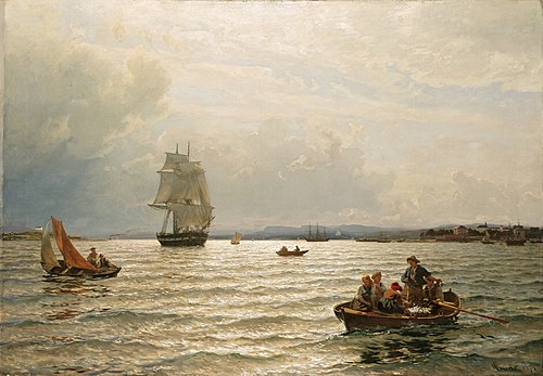 From the Inlet of Oslo, 1874, Hans Fredrik Gude