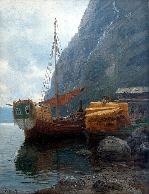 Fresvikjekta, 1890, Hans Fredrik Gude