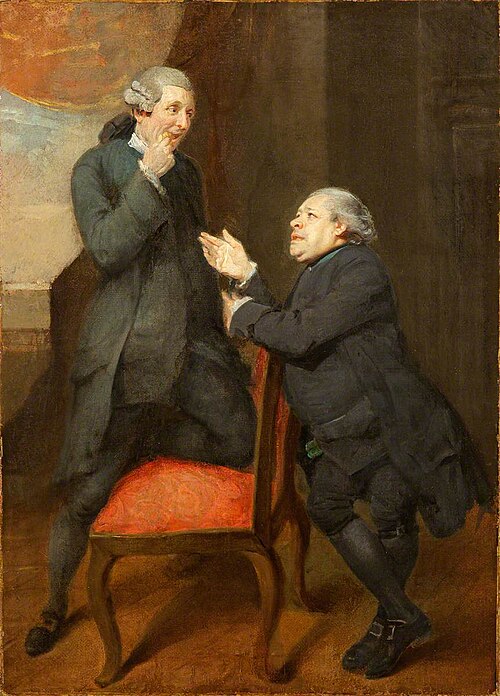 Possibly Jeffery Dunstan as Dr Last in 'Dr Last in his Chariot'  by Isaac Bickerstaffe and Samuel Fo, 1782, Johan Joseph Zoffany