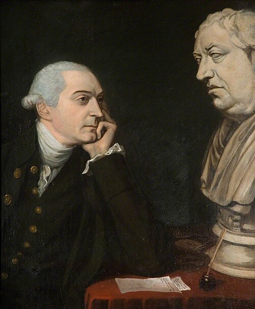 Bennet Langton Contemplating the Nolleken's Bust of Johnson, 1785, Johan Joseph Zoffany