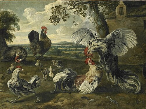 Combat de coqs et de poules, 1650, Nicasius Bernaerts